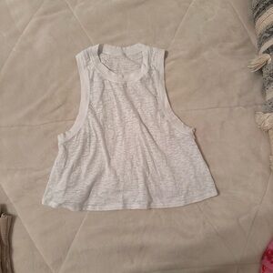 Lululemon Athletica White Crop Tee